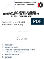 PROFILAREA SCULEI CILINDRO-FRONTALA PENTRU PRELUCREAREA FILETELOR PATRATE