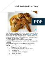 Receta de Alitas de Pollo Al Curry