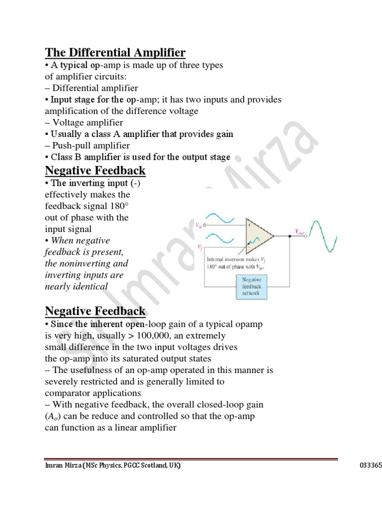 Op-Amp Overview and Feedback Mechanisms | PDF | Operational Amplifier ...