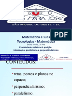 Matemática 2o Ano: Propriedades de posição entre retas, planos e espaço