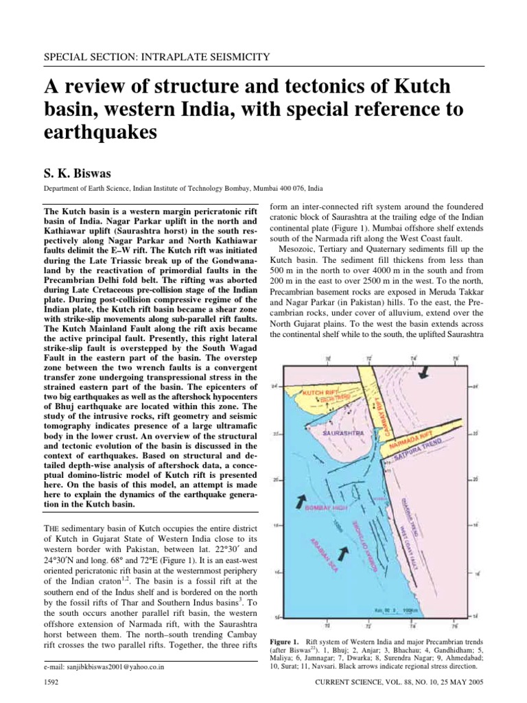 Geologists' Guide to Kutch Seismicity | PDF | Fault (Geology ...