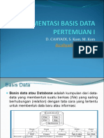 Pertemuan I Implementasi Basis Data