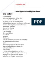 A Poem About Intelligence For My Brothers and
