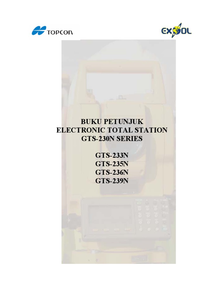 Total Station Topcon Gts 233n Manual