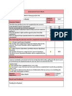 Assessment Cover Sheet Unit Code and Name: Student Name: Student Number: Assessor Name: Date