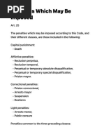 Penalties Which May Be Imposed