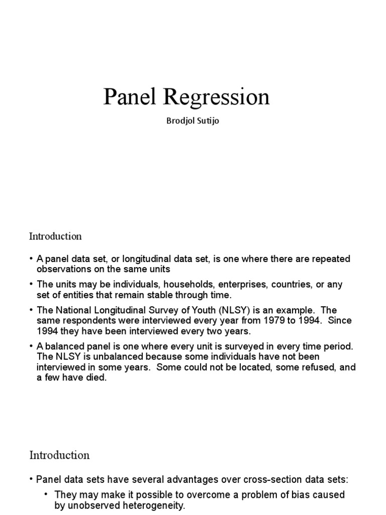 Panel Data Regression Analysis | PDF | Ordinary Least Squares | Dummy ...