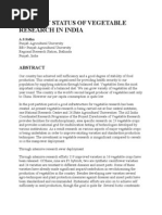 Download CURRENT STATUS OF VEGETABLE RESEARCH IN INDIA by Sanjay Kuthe SN50070195 doc pdf