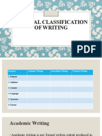 General Classification of Writing