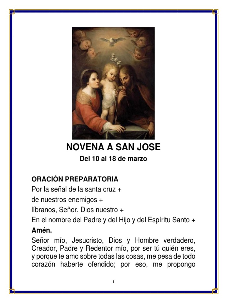 Novena Completa a San José | PDF | Oración | María, madre de Jesús