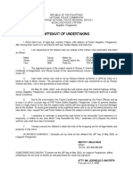 Affidavit of Undertaking For The Release Vehicle - Recto Dela Cruz