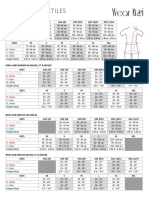 Size Chart Textiles: Girls and Women in CM and M