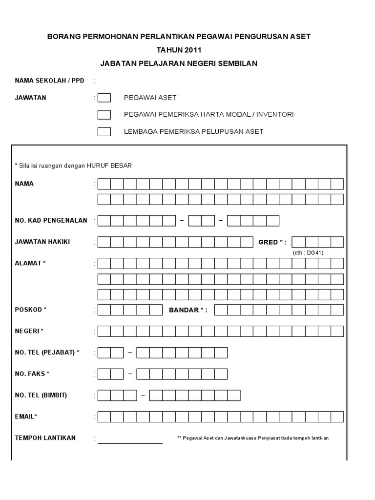 Borang Aset2011 Pdf