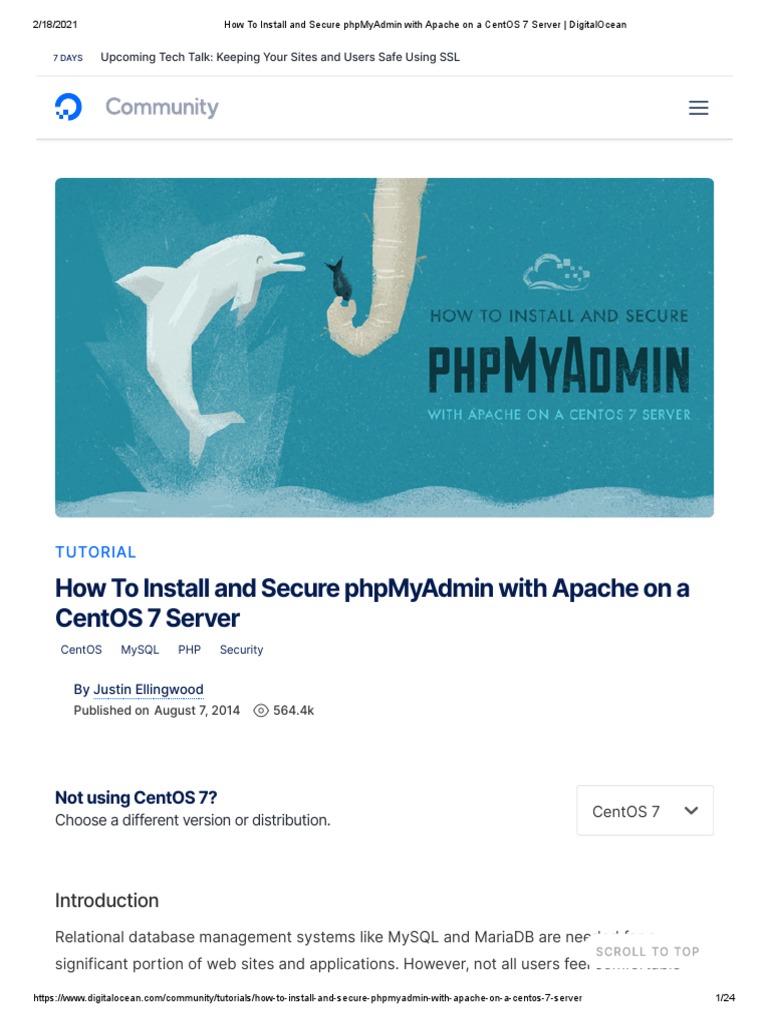 How To Install and Secure phpMyAdmin With Apache On A CentOS 7 Server ...