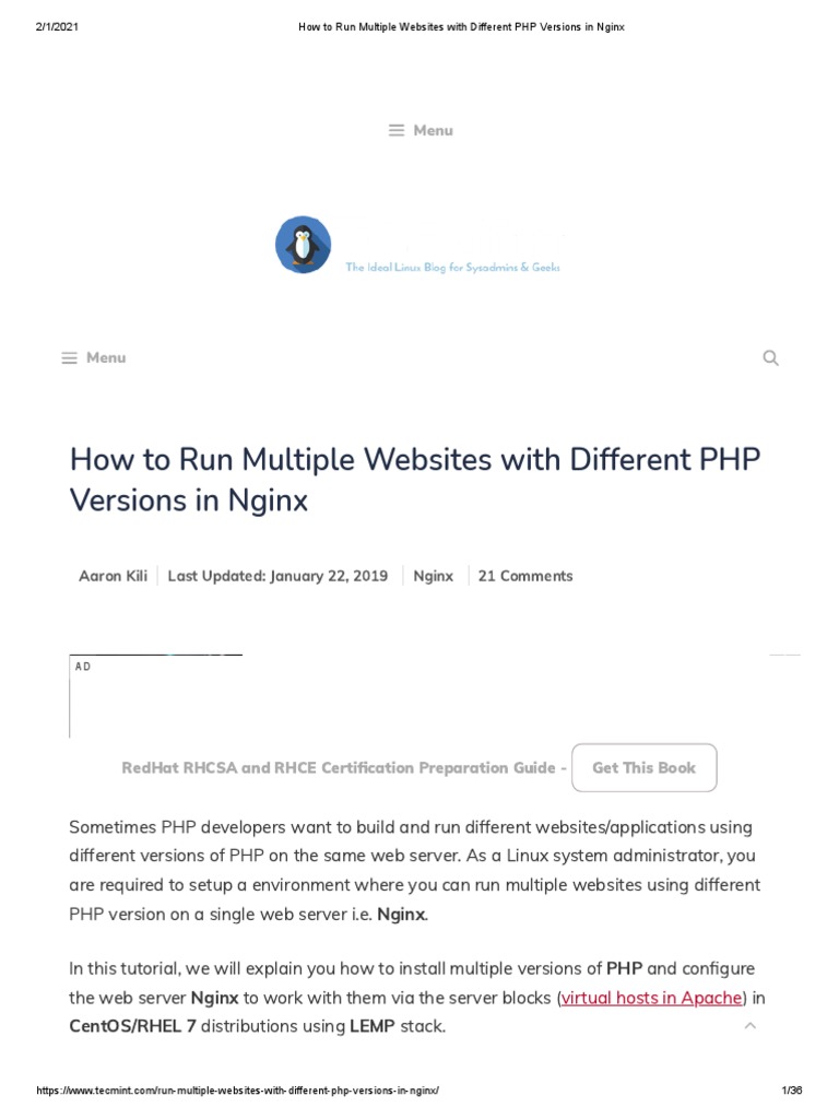 How To Run Multiple Websites With Different PHP Versions in Nginx | PDF ...