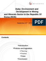 Brief Case Study: Environment and Sustainable Development in Mining and Minerals Sector in The Republic of Korea (ROK)