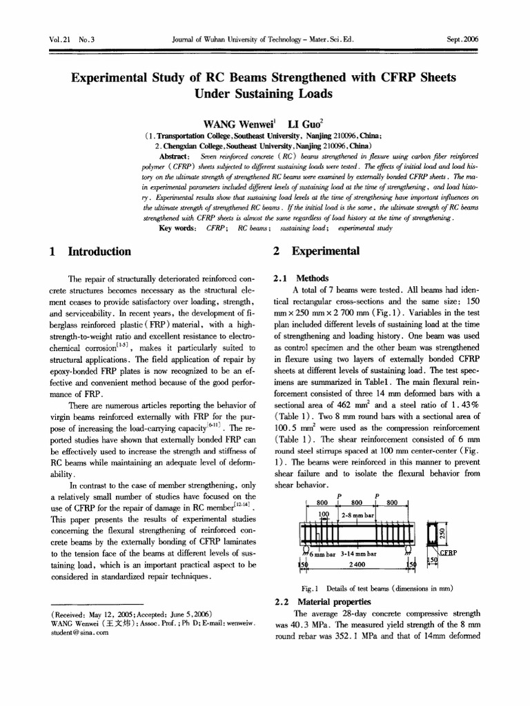 Iiiiiii" Iiiiiii: Experimental Study of RC Beams Strengthened With CFRP ...