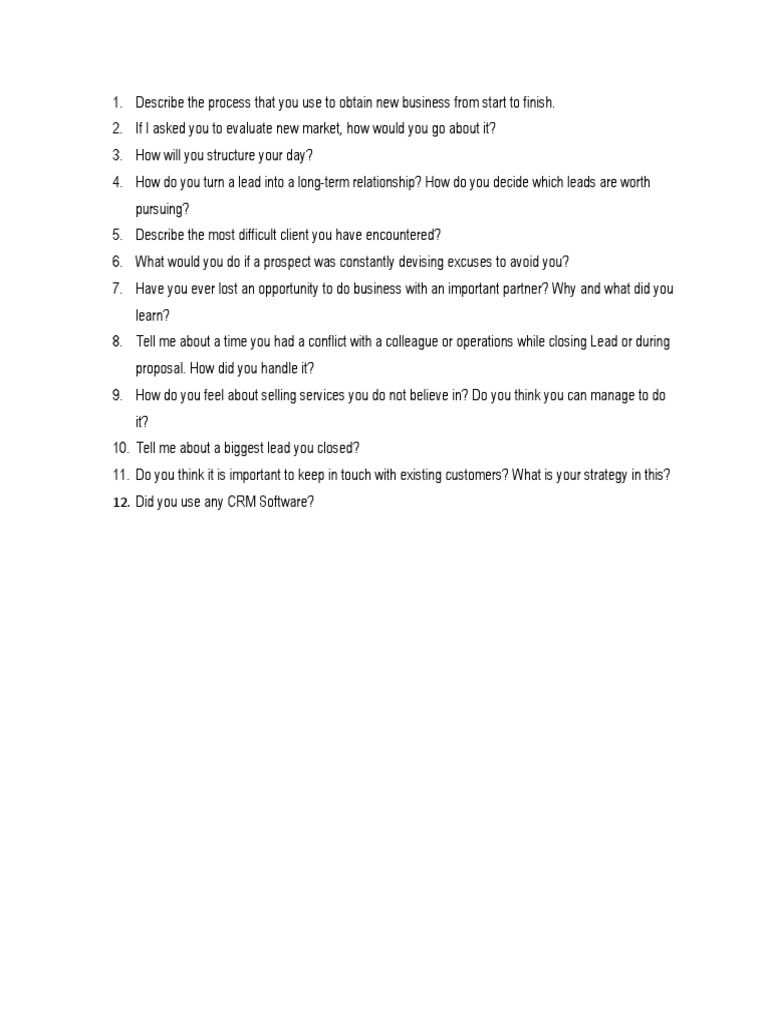 BDM Questionnaire | PDF
