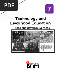 Hnology and Livelihood Education: Food and Beverage Services