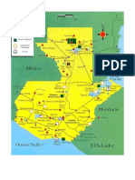 Mapa de Centros o Sitios Turisticos de Guatemala