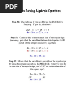 Steps to Solving Algebraic Equations