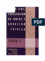 Cajias de La Vega Fernando - Oruro 1781 - Sublevacion de Indios Y Rebelion Criolla Tomo I