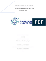 Laboratory Redox Reaction: Gsci1103L-General Chemistry 1 Lab