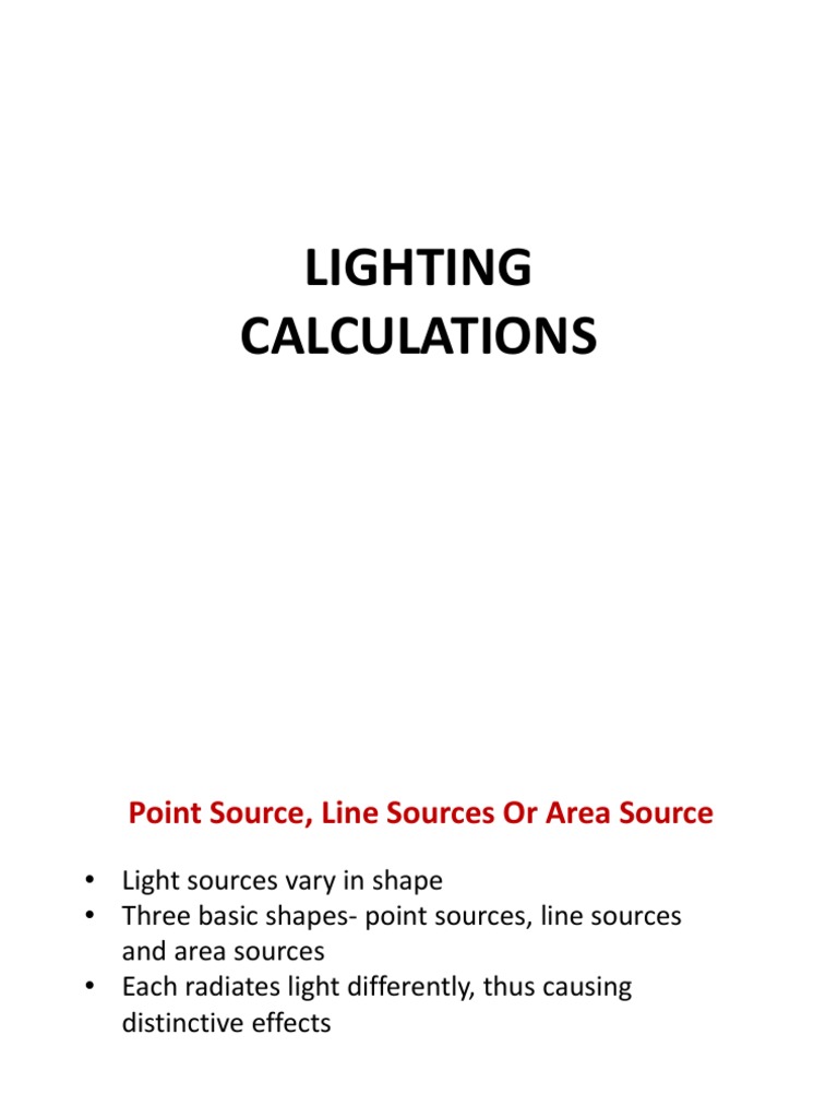 Lighting Calculation PDF Lighting Fluorescent Lamp