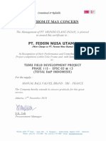Pt. Fedsln Nusa Utama: To Whom It May Concern