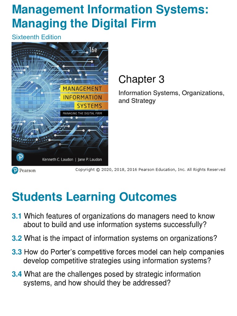 Sixteenth Edition Information Systems, Organizations, and Strategy