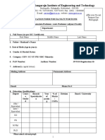 Application Form For Faculty Positions