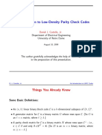 An Introduction To Low-Density Parity Check Codes: Department of Electrical Engineering University of Notre Dame