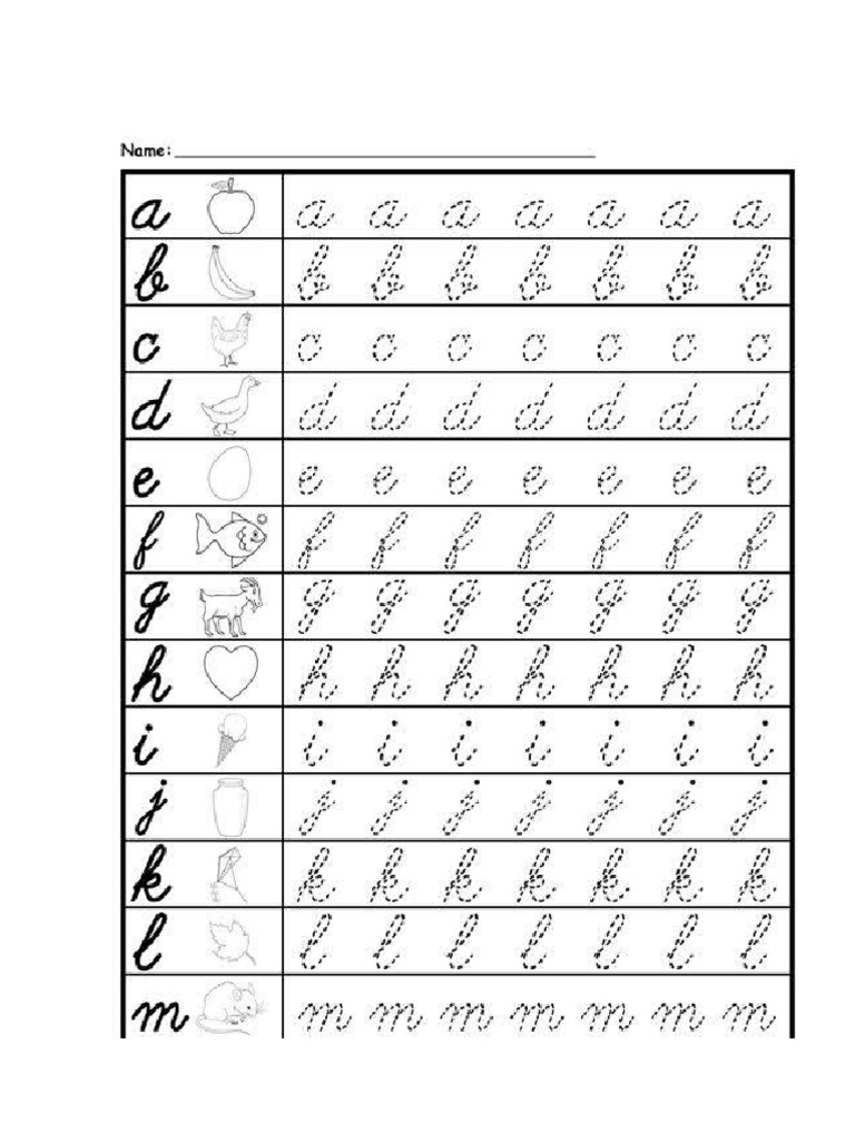 Tracing Cursive Letters | PDF