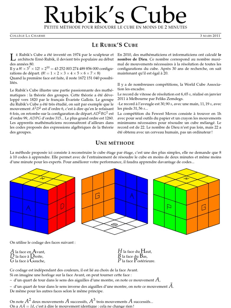 Rubik Cube Methode | PDF | Enseignement des mathématiques | La nature
