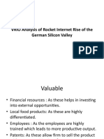 VRIO Analysis of Rocket Internet Rise of The German Silicon Valley