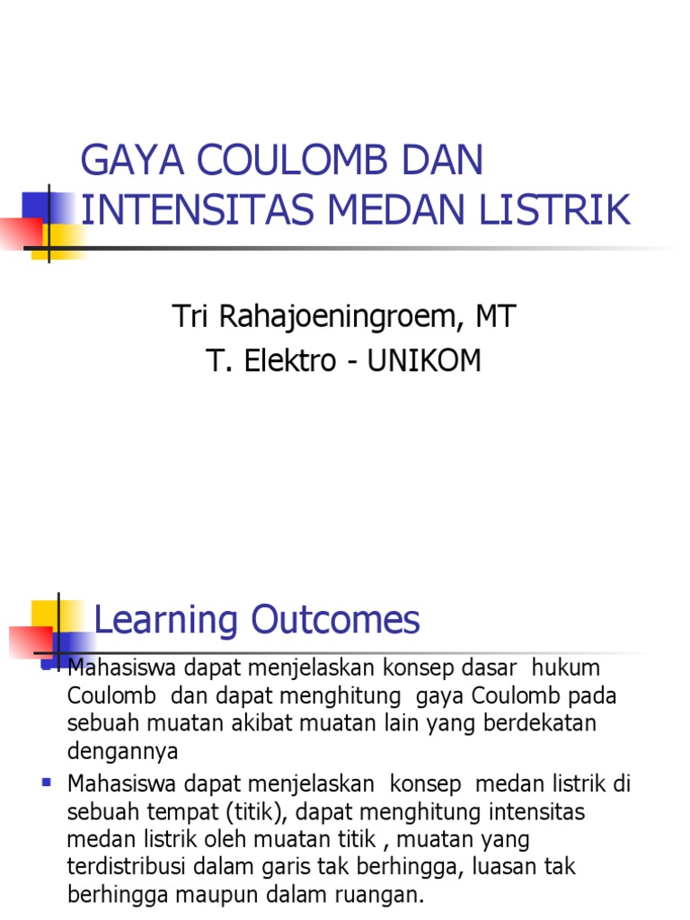 Gaya yang dialami oleh objek bermuatan yang berbeda dalam medan listrik adalah