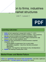 Unit 7 - Lesson 1 - Introduction To Firms Industries and Market Structures