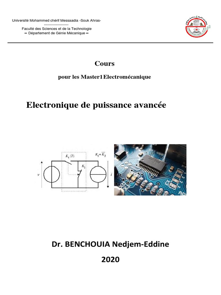 Cours d'Électronique de Puissance Avancée | PDF | Électronique de ...