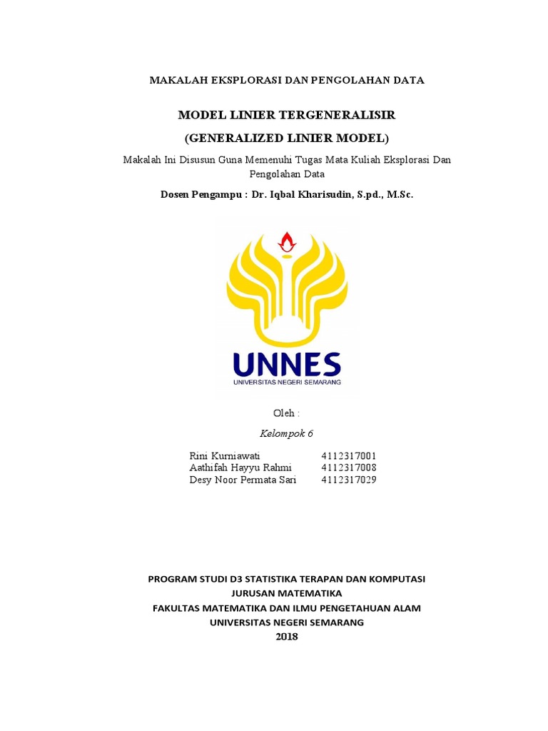 Model Linier Tergeneralisir dalam Statistika | PDF | Sains & Matematika ...