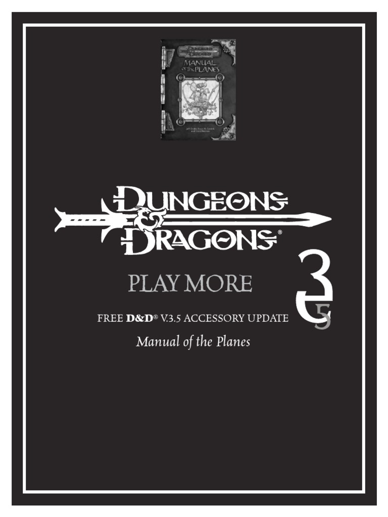 3.5e Accessory Update Manual of The Planes PDF Dungeons & Dragons