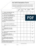 Employee Self Evaluation Form: Total The Number For Each Column. Add All The Columns Together