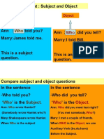 Subject and Object Questions