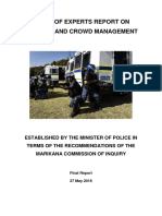 Panel of Experts Report On Policing and Crowd Management