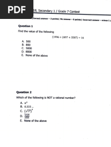 SASMO 2018, Secondary 1 / Grade 7 Contest: Section A