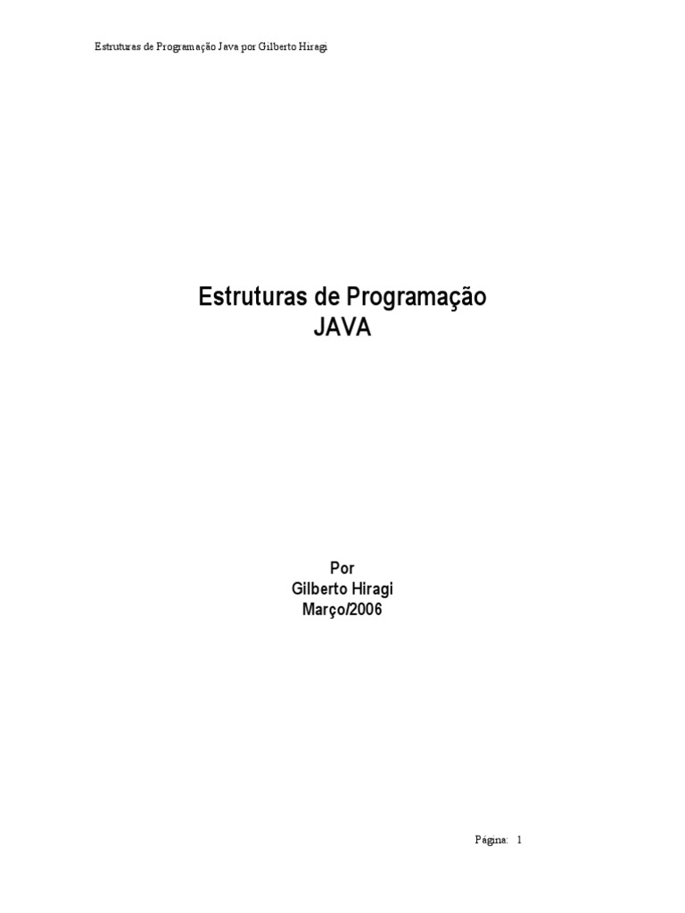 Estruturas de Programação JAVA | PDF | Java (linguagem de programação ...