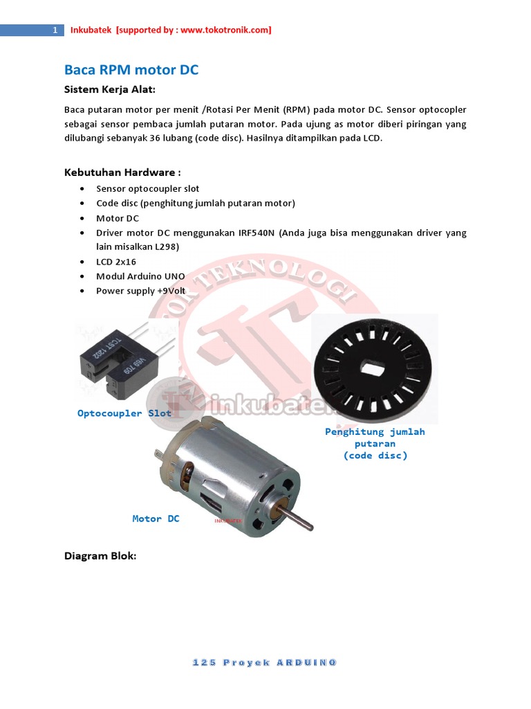 Baca RPM Motor DC dengan Arduino | PDF | Manufactured Goods ...