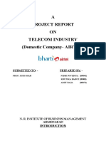 A Project Report ON Telecom Industry (Domestic Company-AIRTEL)