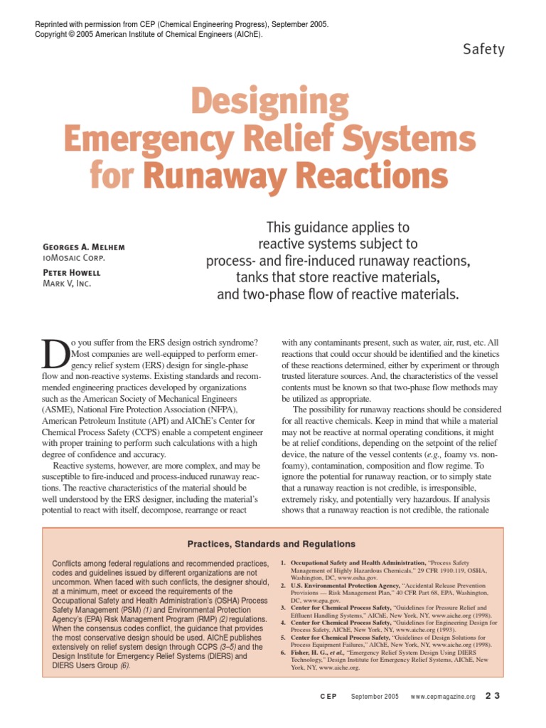 Designing For Emergency Relief Systems PDF Heat Capacity Fires