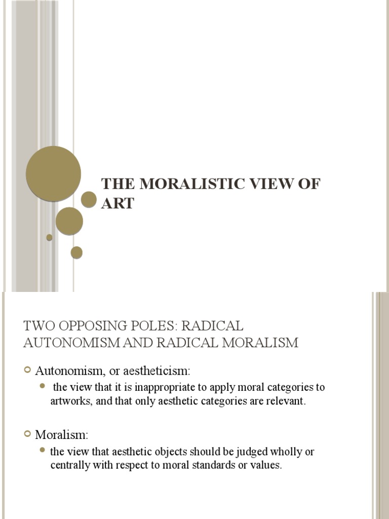The Moralistic View of Art PDF Aesthetics Morality