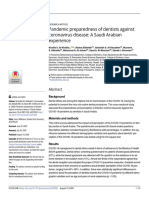 Pandemic Preparedness of Dentists Against Coronavirus Disease: A Saudi Arabian Experience